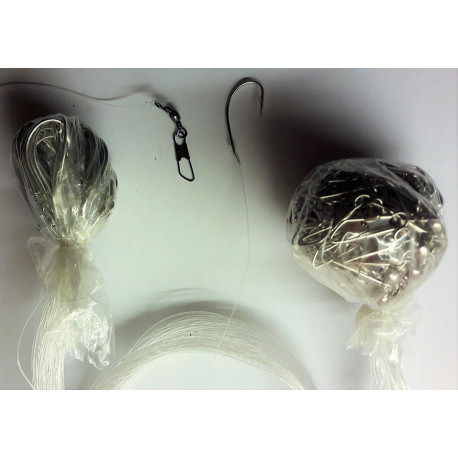 Mustad 533D 2/0 - 70cm mono 0.60mm pack of 100