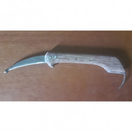 Gaff with knife, wooden handle